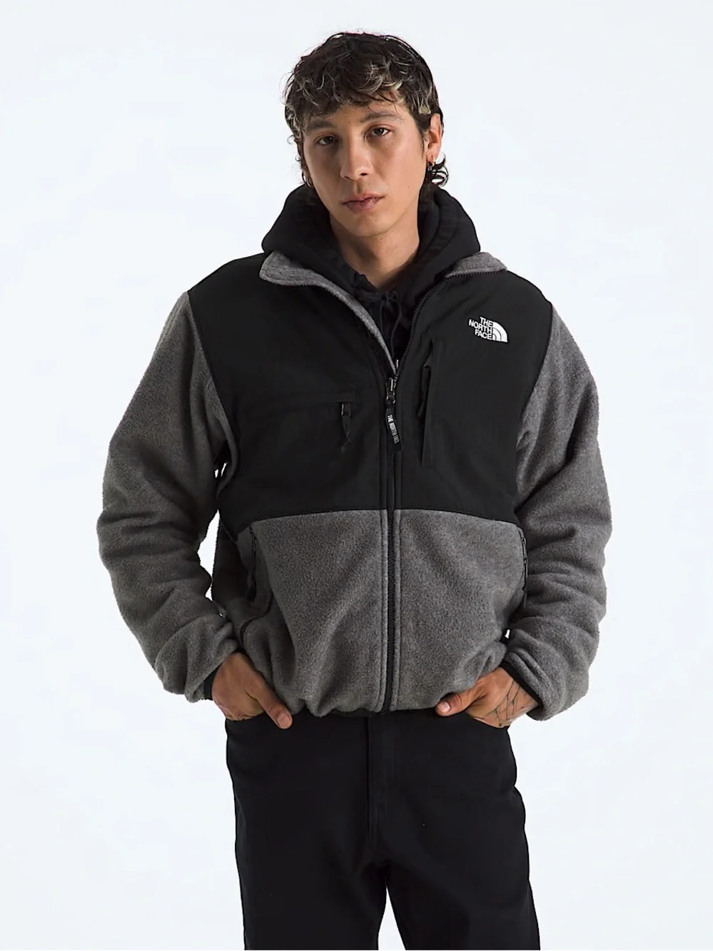 The North Face Men’s Denali Retro Jacket - size Medium - Grey and Black